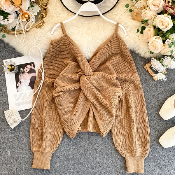 

2019 new fashion women's clothing sweater long sleeve v-neck winter clothes women sweater, White;black