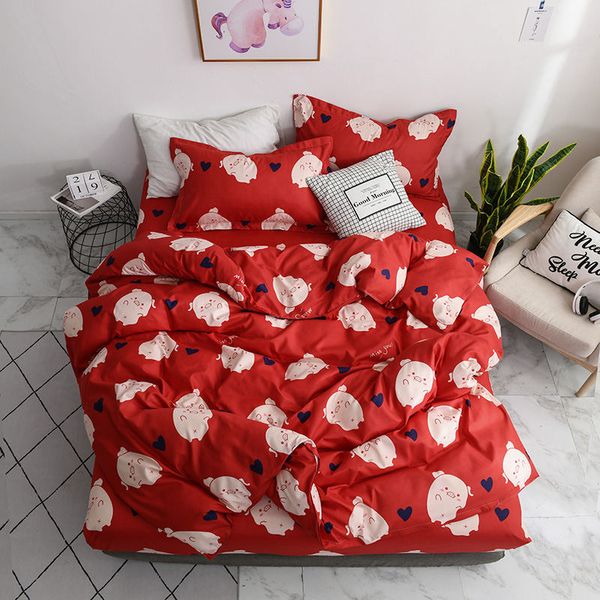

cartoon 4pcs girl boy kid bed cover set duvet cover child bed sheets and pillowcases comforter bedding set 2tj-61007