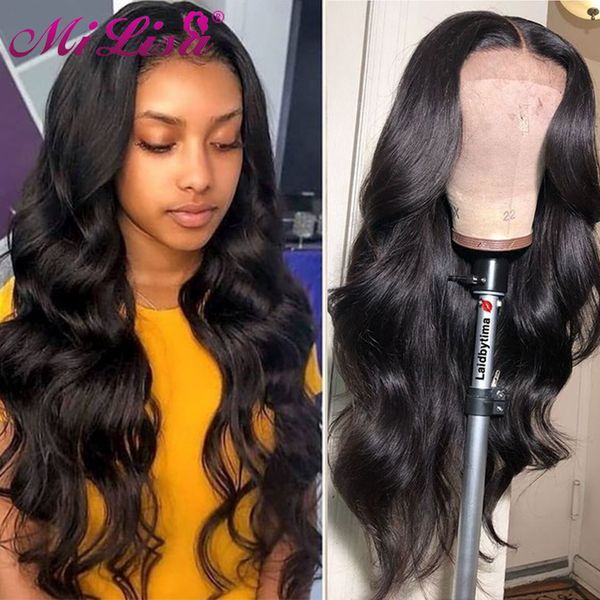 

body wave wig glueless 13x6 lace front human hair wigs pre plucked peruvian mi lisa hair remy 13x4 transparent lace frontal wigs, Black;brown