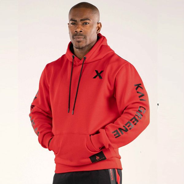 

men's fitness clothes new sports coat with fleece thickened warm long sleeve hooded slim round collar coat