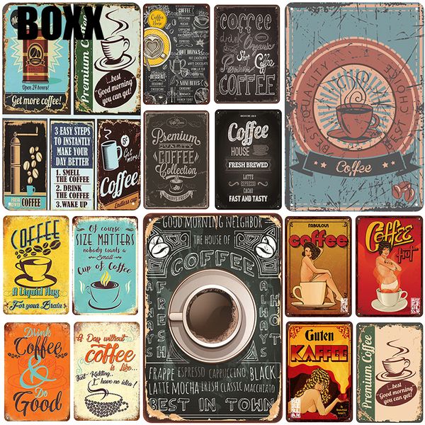 

coffee plaque metal vintage tin sign pin up shabby chic decor metal signs vintage bar decoration metal poster pub enamel vintage