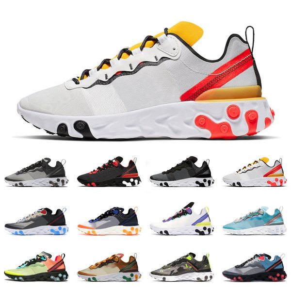 

2020 react element 87 55 running shoes for men women light bone triple black bred hyper pink mens trainers sports sneakers #230043