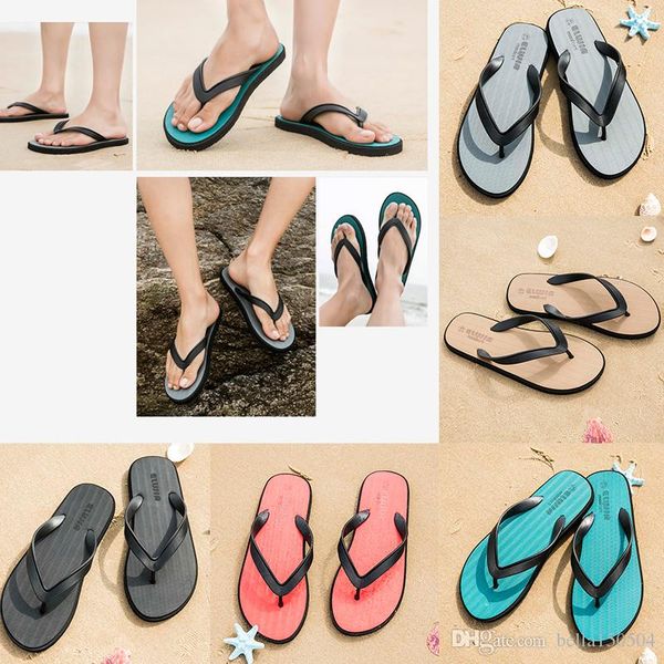 

new classic david beckham brand men's casual shoes hawaiian beach slippers printing non-slip flip-flops summer designer sa, Black