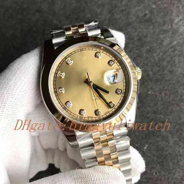 

new 41mm v2 version men's watch automatic cal. 3235 gold dial watches steel jubilee bracelet men 126334 diving wristwatches, Slivery;brown