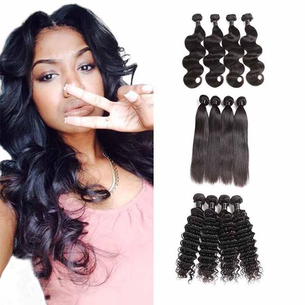 9a Straight Hair Wefts 5 6 Bundles Brazilian Virgin Hair Weaves