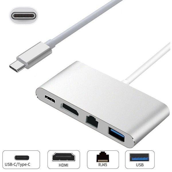 High Quality 4 In 1 Usb C Type C To Hdmi 4k Rj45 Gigabit Ethernet