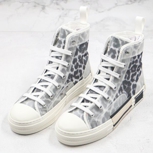 

2020 new luxury shoes catwalk shoes leopard print white atelier lace-up high-men women casual shoes 35-44
