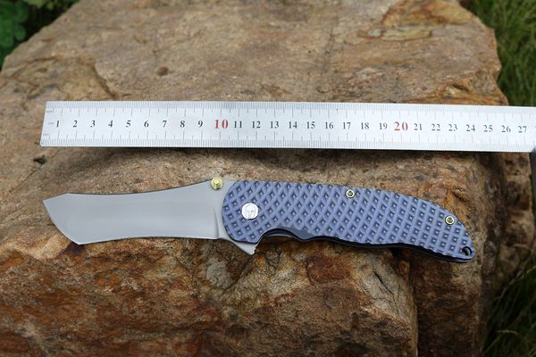 

custom [not grimsmo] norseman bÃ¶hler m390 blades golden titanium hardware royal blue 6al-4v titanium diamond pattern handle knife knives nib