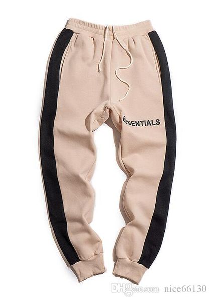 

19ss страх божий мужские брюки essentials мужские дизайнерские брюки туман дизайнер хип-хоп движение брюки мужские повседневные брюки, Black