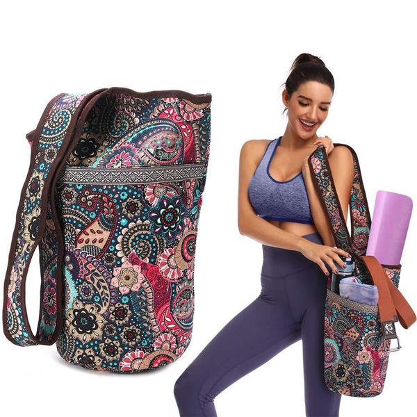 

yoga mat bag casual fashion canvas yoga bag backpack with large size zipper pocket fit most size mats mat tote sling carrie
