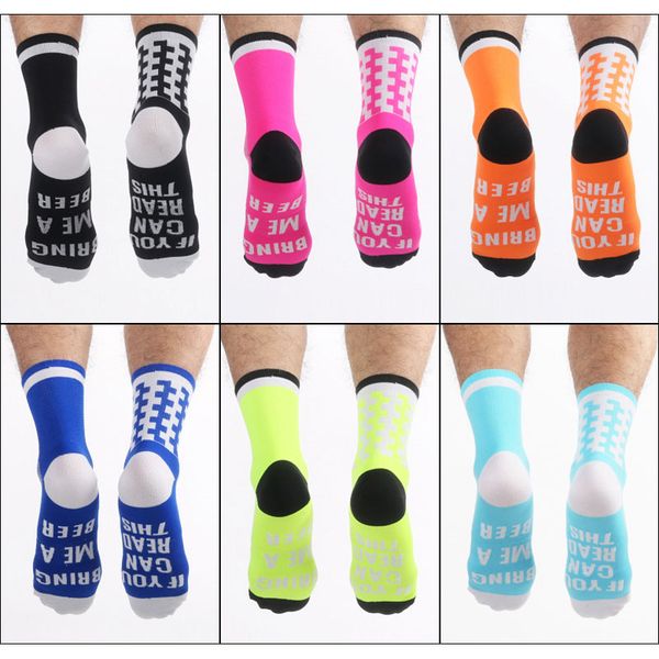 

1 pair if you can read this mtb cycling sport socks breathable bicycle calcetines ciclismo four seasons general outdoor sport jc, Black