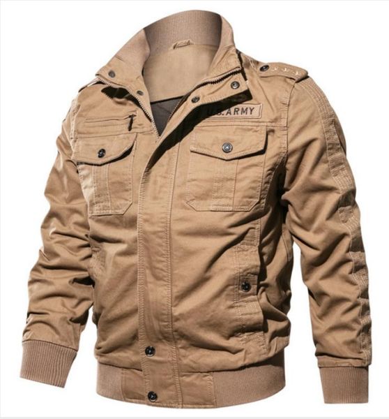 

men's designer jackets brand air force one mens luxury clothes army stand collar coat outerwear military thin men jackets coat m-6xl 00, Black;brown