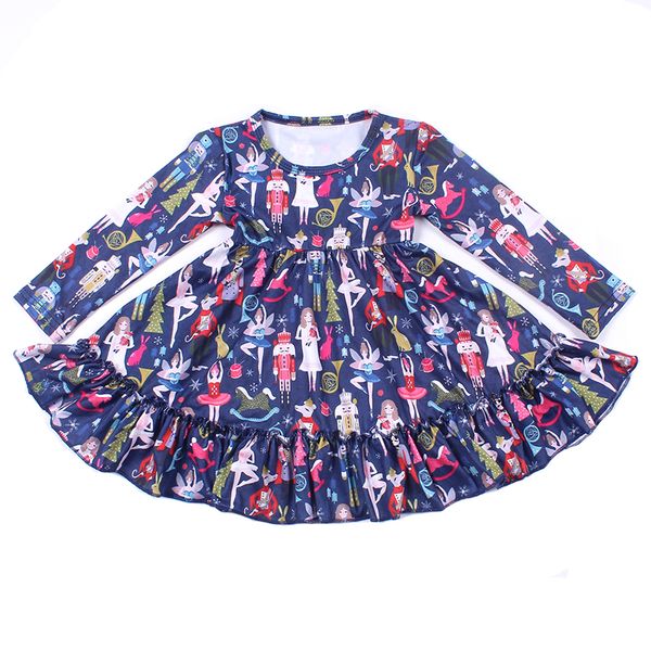 

christmas nutcracker girls twril dress toddlers long sleeve clothes the nutcracker pattern twril dress milksilk 12m to 7t, Red;yellow
