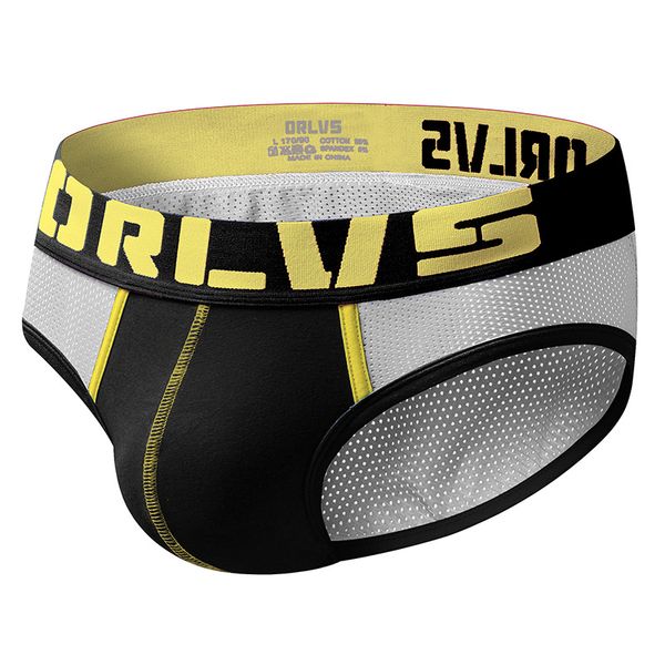 

new fashion men underwear 100% cotton convex design briefs underwear men black yellow blue color -2xl size ing, Black;white