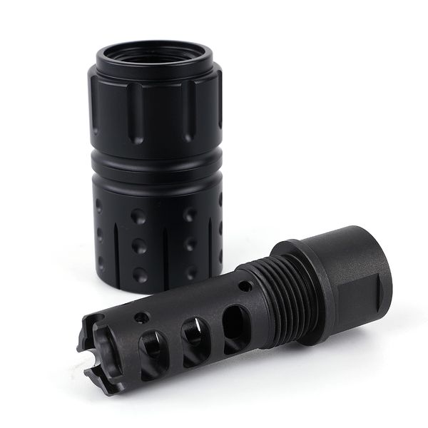 

308/7.62 m18*1rh muzzle brake compensator with sound redirect +13/16 x 16 threaded outer sleeve