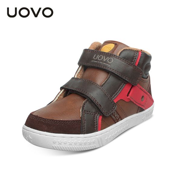 

uovo spring and autumn kids casual shoes boys sneakers mid-cut fashion children school shoes kids footwear size #27-37, Black;red