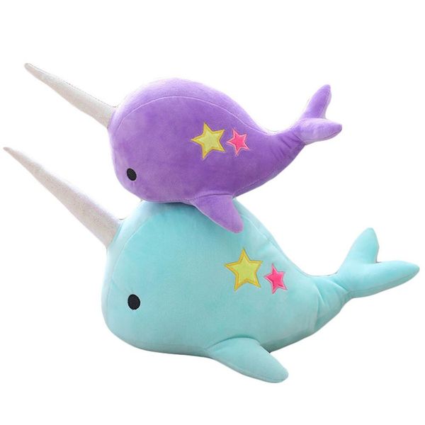 

cartoon narwhal shape stuffed soft plush doll toy for kids lovers decoration