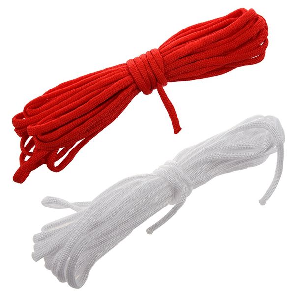 

2 pcs 20ft paracord parachute cord lanyard nylon desert survival 7 strand , white with red