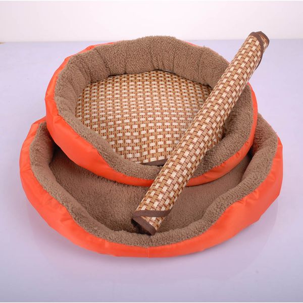 

cozy dog pet summer breathable sleeping mat bed puppy cat doggie cooling pad cushion oval grid bamboo mats
