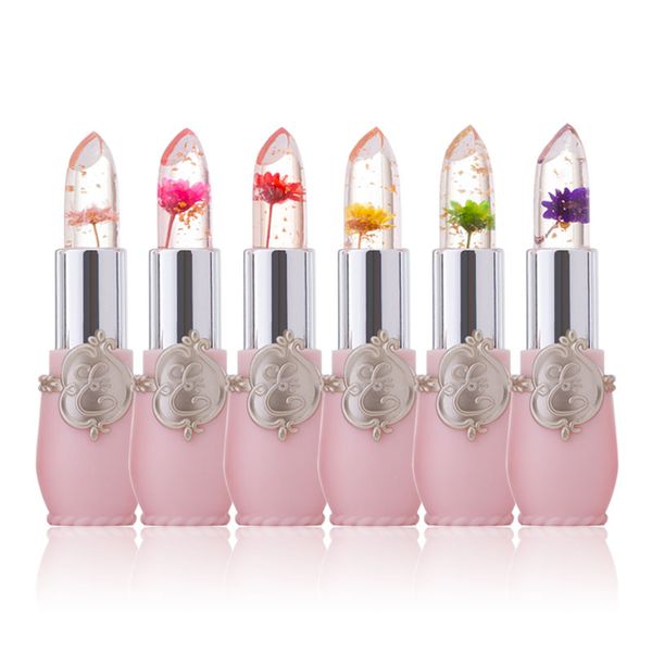 

6 colors waterproof flower transparent lipstick magic temperature color change crystal jelly lip stick nutritious beauty makeup