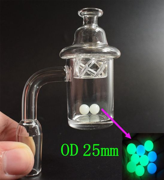 

New Design Quartz Banger Nail With Cyclone Riptide Spinning Carb Cap Colored Luminous Terp Pearl Ball Insert For oil rig Glass Water Pipe