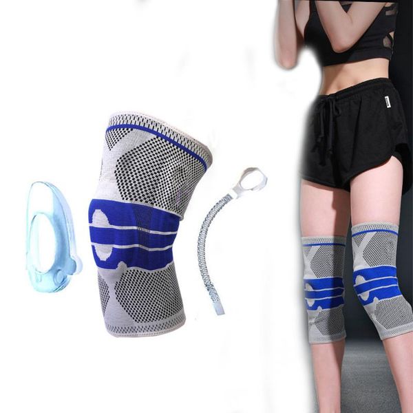 

basketball sports kneepad football running riding shin bone silicone protective gear spring support breathable collision kneepad, Black;gray