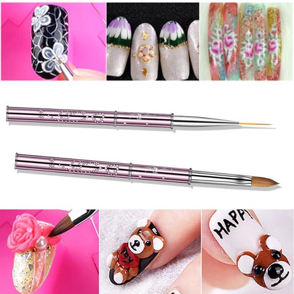 

fingerqueen 1pcs 6# 8#10# 12# 14# kolinsky sable brush acrylic nail art brush with diamond crystal acrylic salon, Yellow