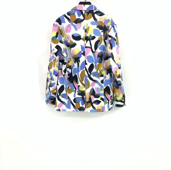 

роскошные европейские цветочные печати куртки высокого качество способа однобортный с длинным рукавом пара женщины мужчины конструктор куртк, Black;brown