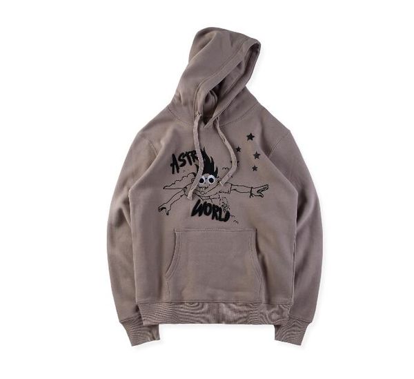 

2019 новый трэвис скотт астроуорлд вышивка толстовки мужские женщины весна осень хип-хоп негабаритных кофты пуловеры, Black