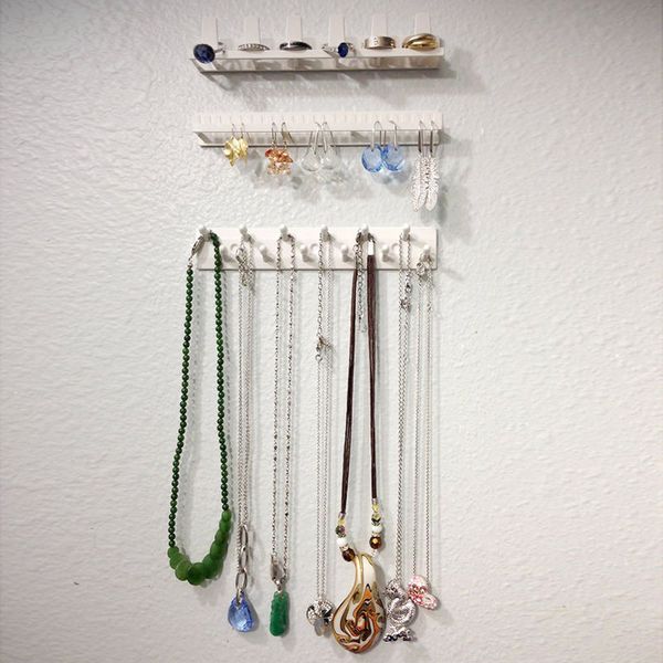 

9pcs dhesive jewelry hook wall-mounted storage management organizer earrings necklace ring home shopping mall display stand