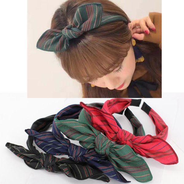 

girls headband striped hairband vintage style hair accessories for women/lady head hoop bow hairband wide headband knot