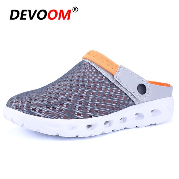 

summer garden shoes light sandals men breathable casual slippers men swimming walking beach shoes anti-slip flip flops, Black