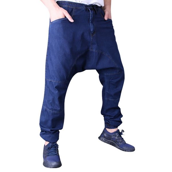 

laamei men wide leg hanging pants fashion hip hop loose pants casual joggers pants dance trousers men streetwear pantalones, Black