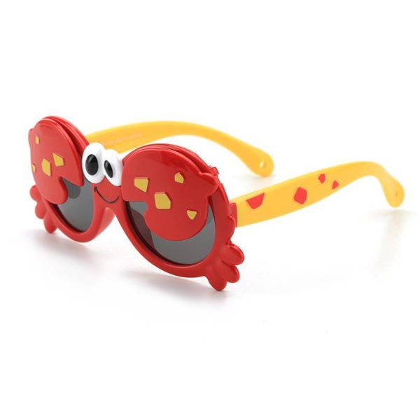 

kids sunglasses crab cartoon polarized girls boys cute sun glasses soft silicone frame funny eyewear for 3-10 years vwfsu, Blue