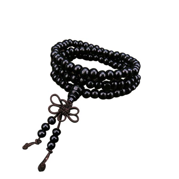 

korean natural sandalwood 108 wooden prayer beads bead bracelet jewelry & bangles for women men unique dropshipping accessories, Black