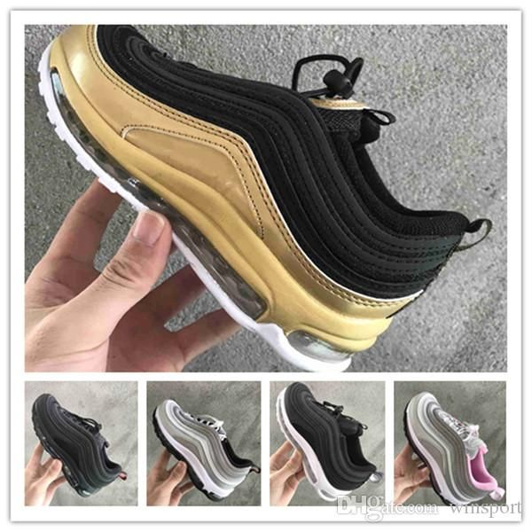

2019 og 97 kids boys girls casual fashion sneakers silver bullet metallic gold athletic walking sports shoes black with boxes