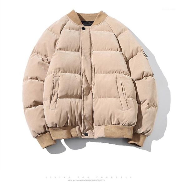 

street plus size mens down parkas fashion designer japanses style zipper and pocket winter high, Black