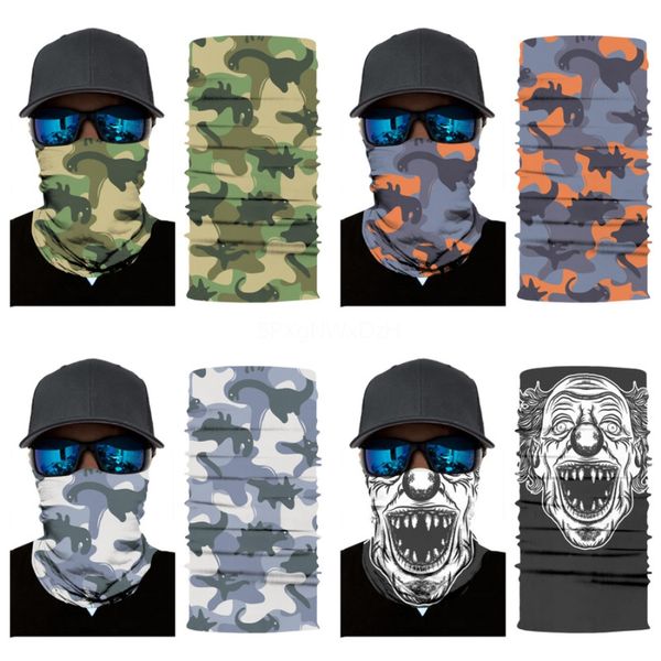 

s5kg0 ice silk sunscreen multifunctional skull scarf printing riding half face mask balaclavas skull scarf bandana triangle mask magic br#78, Blue;black