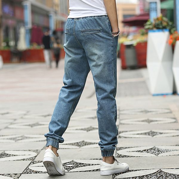 

jeans men's 2019 large size jeans men's ninth pants beam leg 709h, Blue