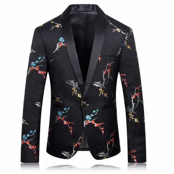 

mens slim fit floral blazer newqasdasd r men black embroidering blazer designs stage costumes for singers 4xl, White;black