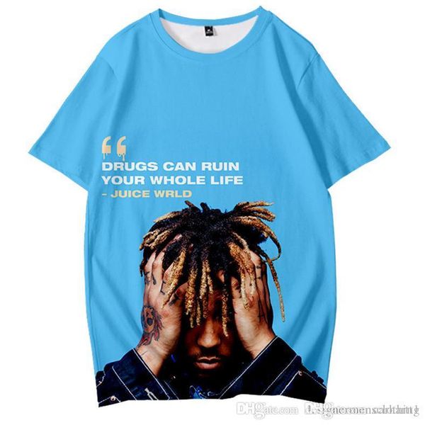 

tshirts summer short sleeve o neck rapper teenager casual designer male tees juice wrld mens, White;black