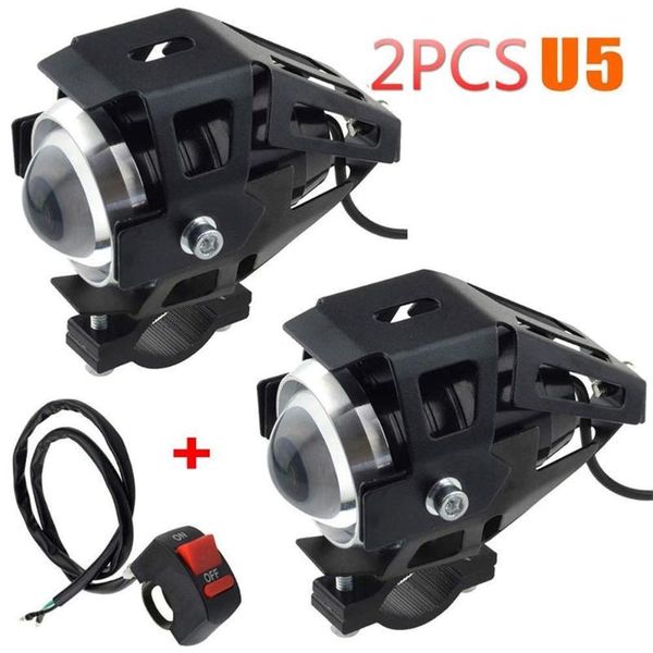 

u5 led мотоцикл прожектор 2шт 3000lm 125 вт мотоцикл внедорожник модифицированные фары для велосипеда грузовик atv фары путешествия лагерь