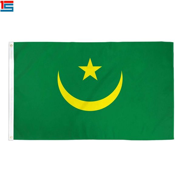 

digital printing mauritania flag 90 x 150 cm polyester national country flag banner with two grommets