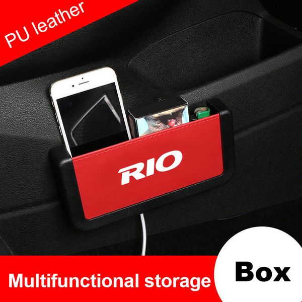 

car storage box for kia rio car organizer pu case pocket seat side slit for wallet phone coins cigarette keys cards