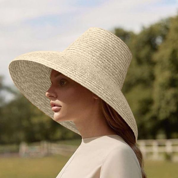 

spring summer straw hat visors cap foldable wide large brim sun hat beach hats for women straw hats 2019 sun cap #l5, Blue;gray