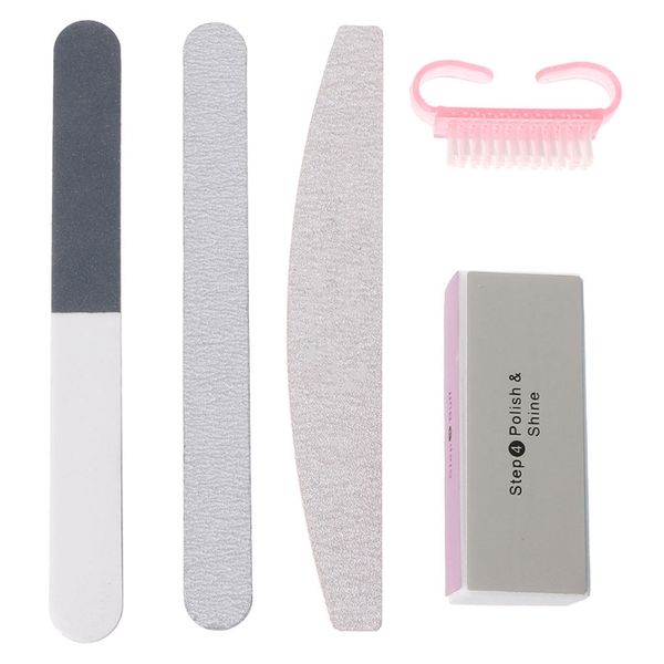 

5pcs nail art sanding files polish block buffer 4 way manicure tips brush tools