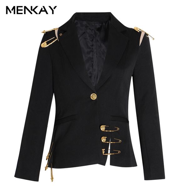 Aushöhlen Patchwork Lace Up frauen Blazer Kerb Lange Hülse Dünne Elegante Weibliche Anzug 2019 Herbst Mode Neue