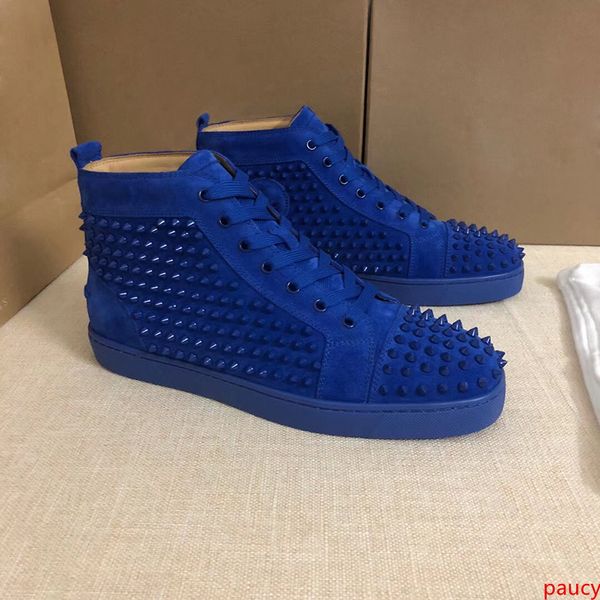 

sneaker designer studded spikes flats shoes luxury ankle boots casual shoes high real leather trainers with