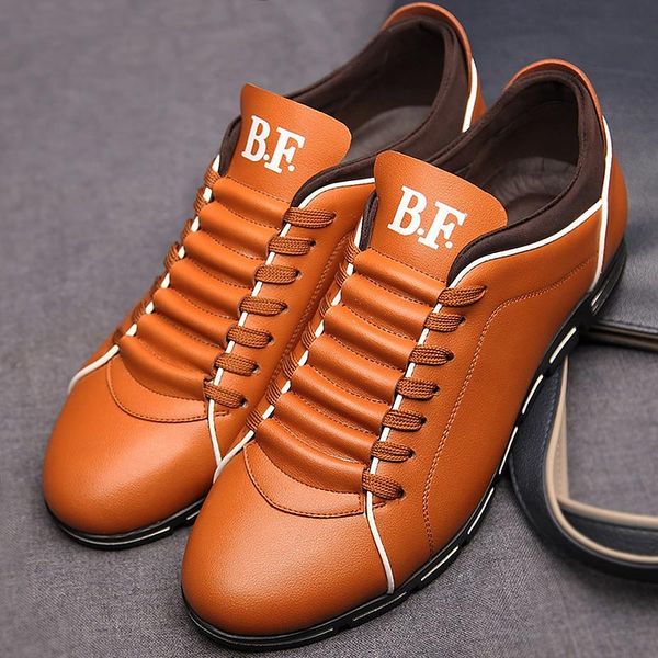

men shoes 2019 new fashion pu leather shoes men summer lace-up solid wedges casual plus size 38-48, Black