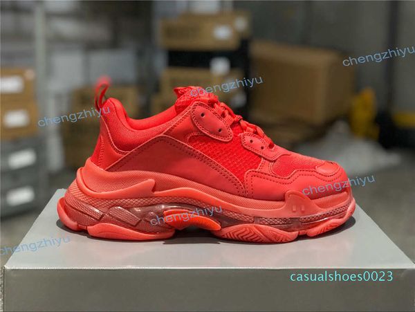 

2019 paris triple-s 17fw crystal bottom green dad shoes platform triple s sneakers for mens women vintage kanye old grandpa trainer c23, Black